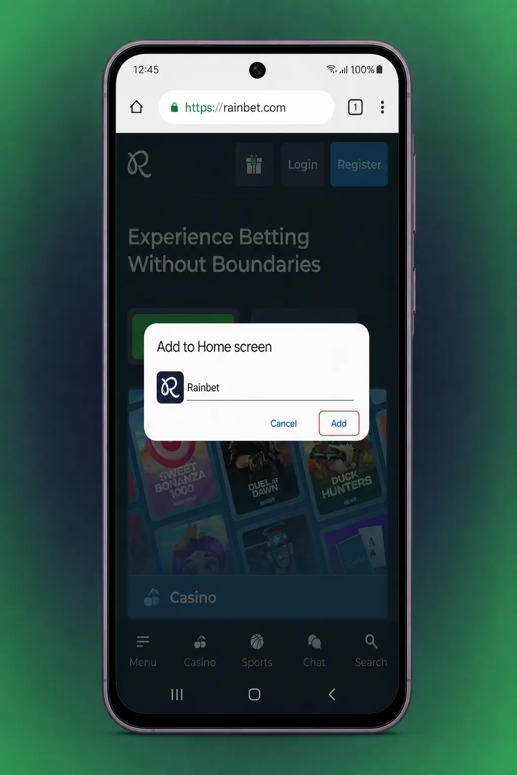 Step-by-step guide showing how to download and install the Rainbet APK on an Android smartphone in Canada