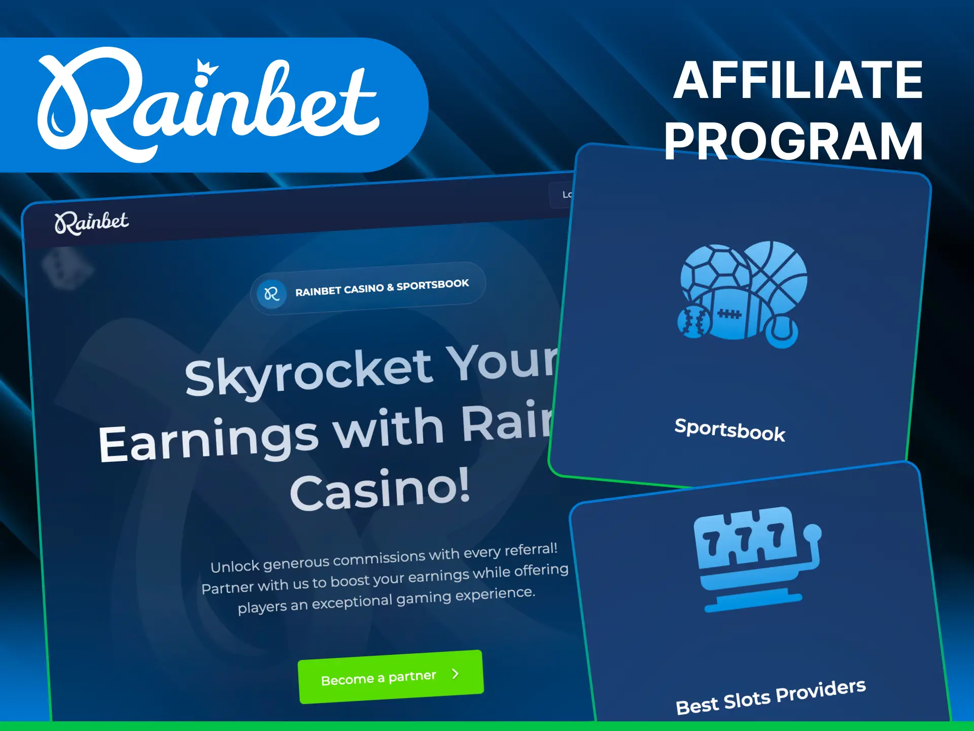 Join the Rainbet affiliate program and earn commissions by driving traffic.
