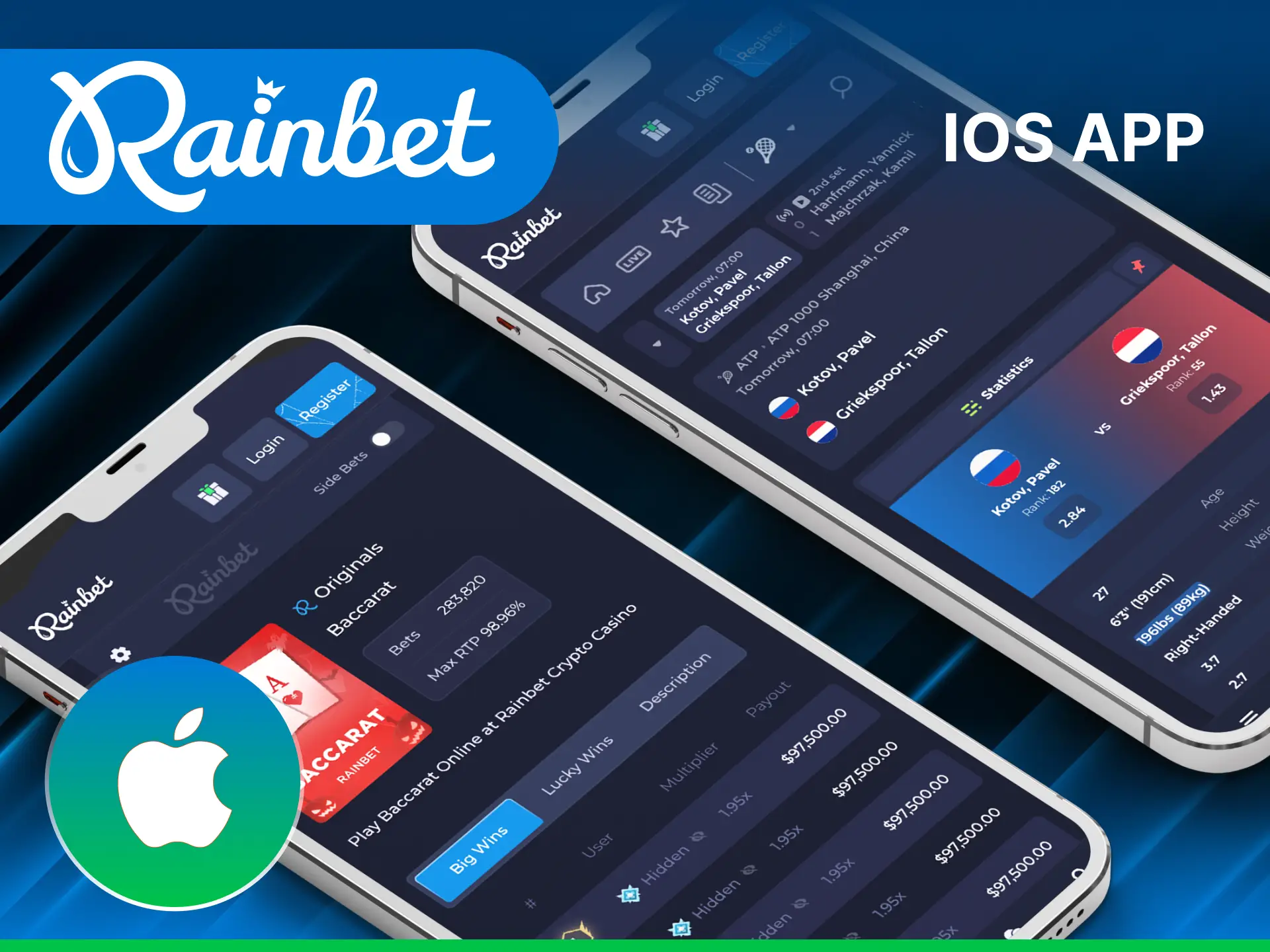 Install the Rainbet mobile app on iOS to enjoy seamless gaming anywhere.