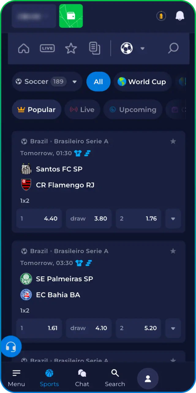 Select a match and market at Rainbet to find the best odds.