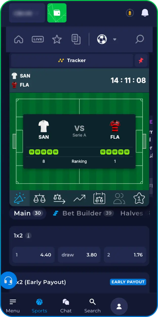 Enter your stake on the Rainbet sports platform and calculate payouts.